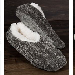 Fleece lined Chenille slippers Charcoal
